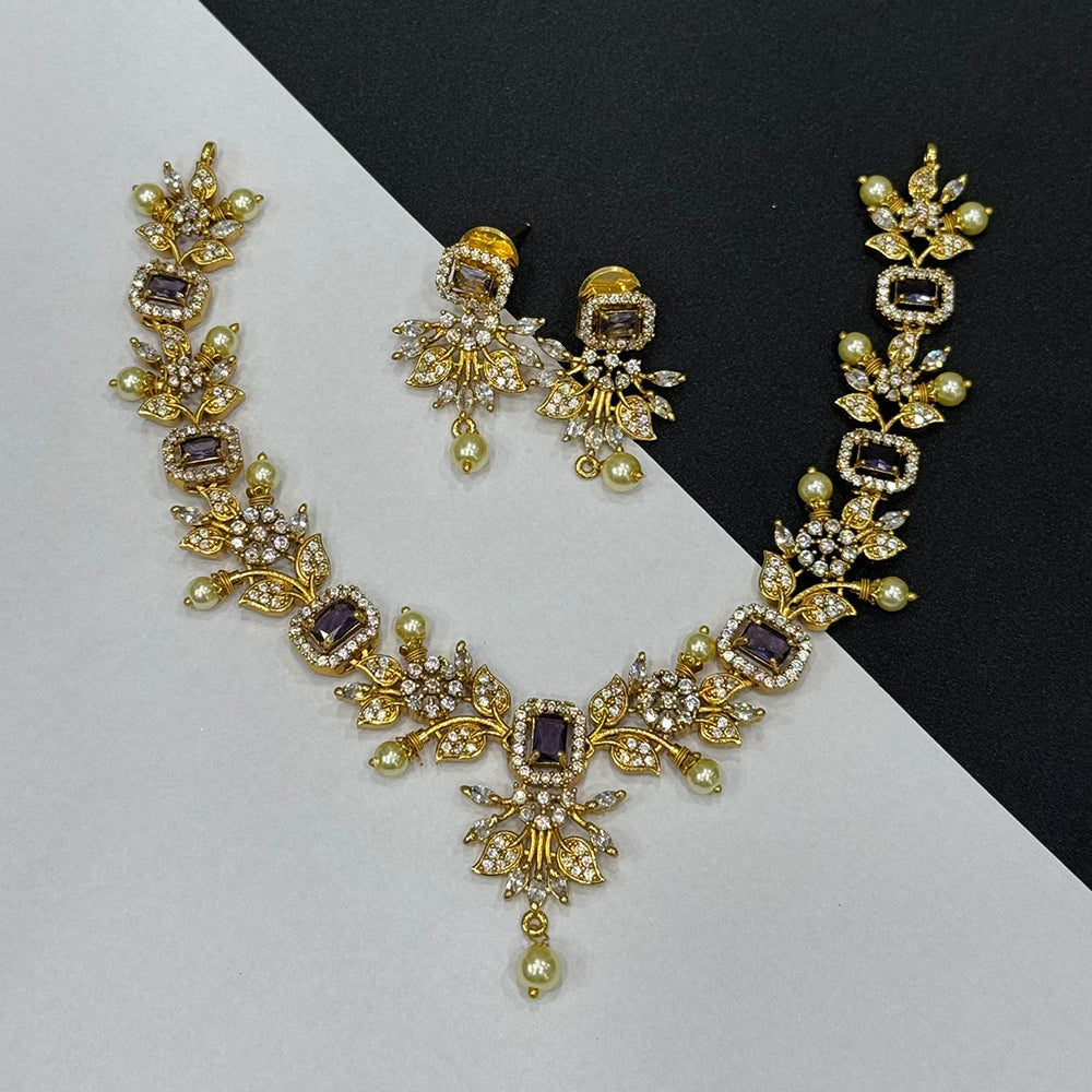 Sona Covering Elegant Crystal And Austrian Stone Necklace Set