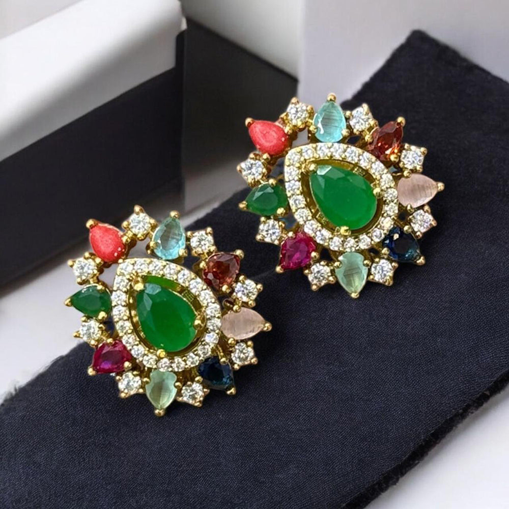 Sona Covering Elegant Designer Crystal Stone Stud Earrings