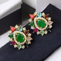 Sona Covering Elegant Designer Crystal Stone Stud Earrings