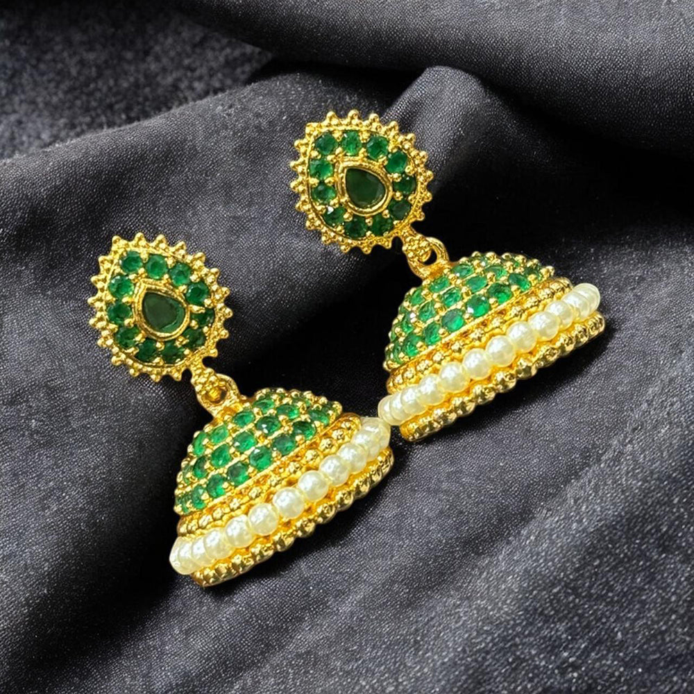 Sona Covering Trendy Austrian Stone And Pearl Jhumkis