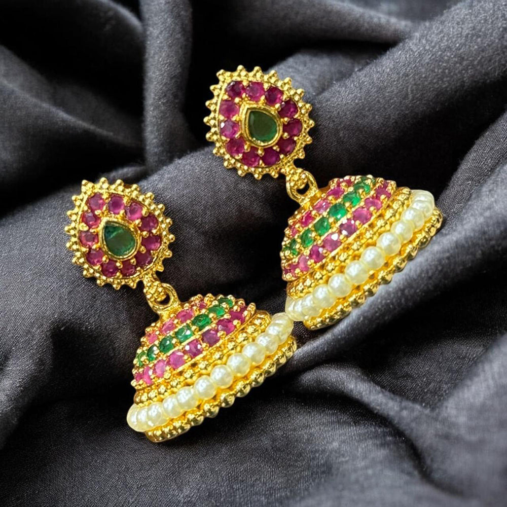 Sona Covering Trendy Austrian Stone And Pearl Jhumkis