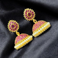 Sona Covering Trendy Austrian Stone And Pearl Jhumkis