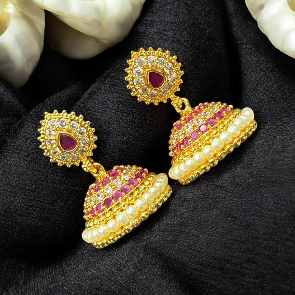 Sona Covering Trendy Austrian Stone And Pearl Jhumkis