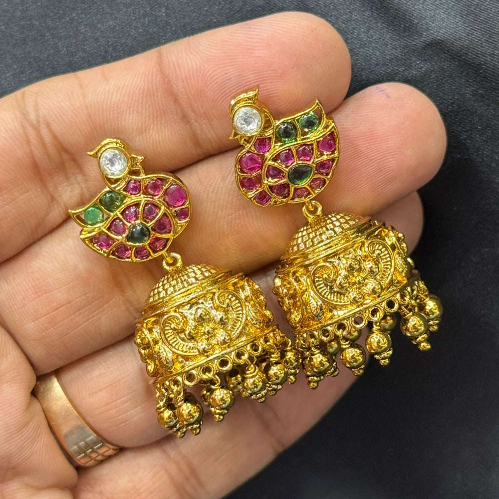 Sona Covering Trendy Pota Stone And Pearl Jhumkis