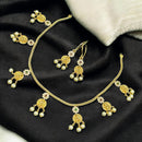 Sona Covering Designer Austrian Stone With Pearl Temple Necklace Set