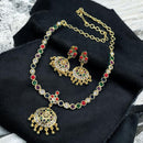Sona Covering Designer Colorful Crystal  Stone Necklace Set