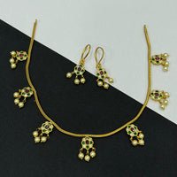 Sona Covering Designer Pota Stone And Pearl Necklace Set