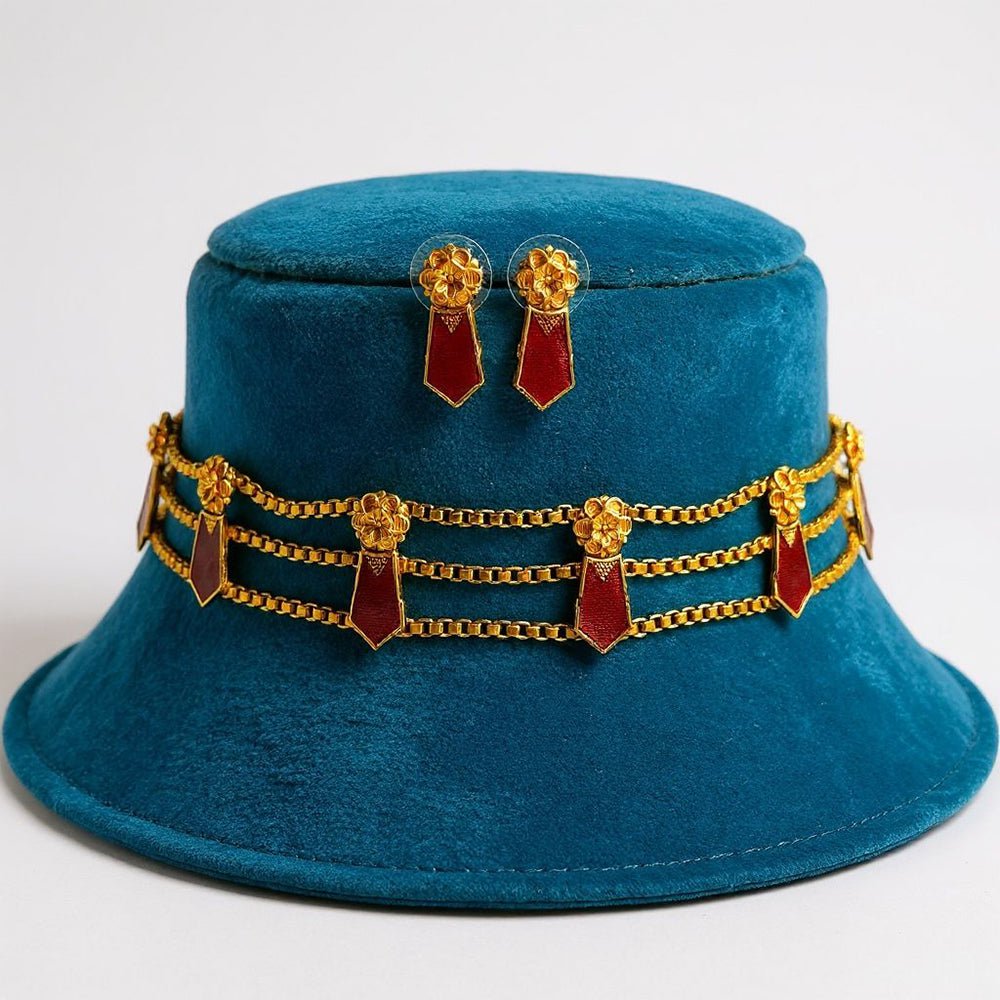 Sona Covering Luxury Statement Choker Necklace Set