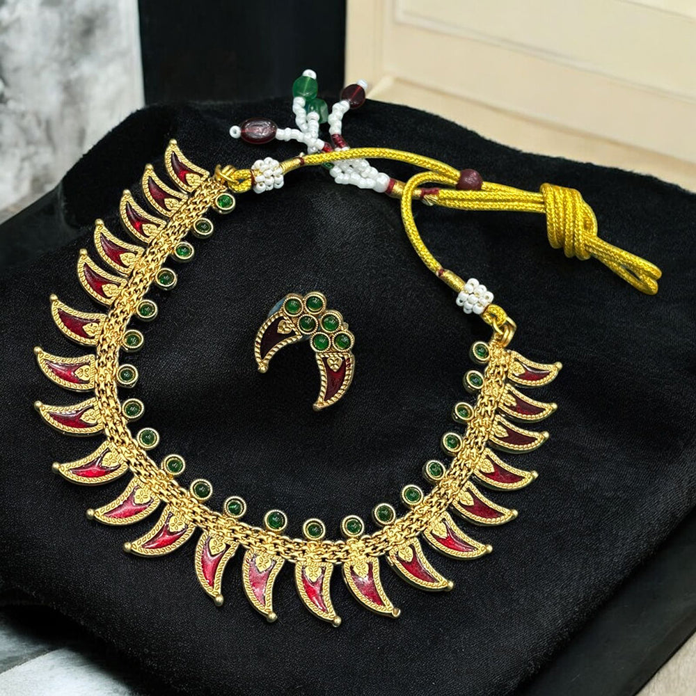 Sona Covering Luxury Pota Stone Statement Necklace Set