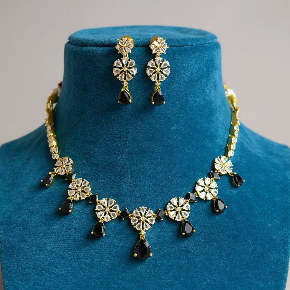 Sona Covering Sparkling Crystal Stone Necklace Jewellery Set