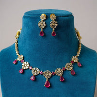 Sona Covering Sparkling Crystal Stone Necklace Jewellery Set