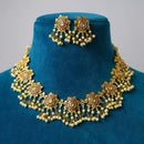 Sona Covering Classic Pota Stone And Pearl Lotus Necklace Set