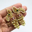 Sona Covering Peacock Design Pota And Austrian Stone Jhumki Earrings