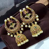 Sona Covering Premium Austrian Stone And Pota Stone Pearl Jhumki Earrings