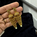 Sona Covering Premium Pota Stone Pearl Jhumki Earrings