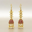 Sona Covering Trendy Pota Stone And Pearl Jhumkis