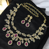 Sona Covering Premium American Diamond  And  Austrian Stone Necklace Set