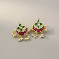 Sona Covering Royal Pota Stone And Pearl Dangler Earrings