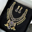 Sona Covering Glimmer Grace Elegant Crytsal Stone And Pearl Necklace Set
