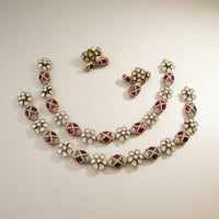 Sona Covering Elegant Pota Stone Fashion Jewellery Necklace Set