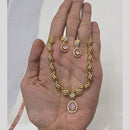 Sona Covering Glamorous Crystal Stone Necklace Set