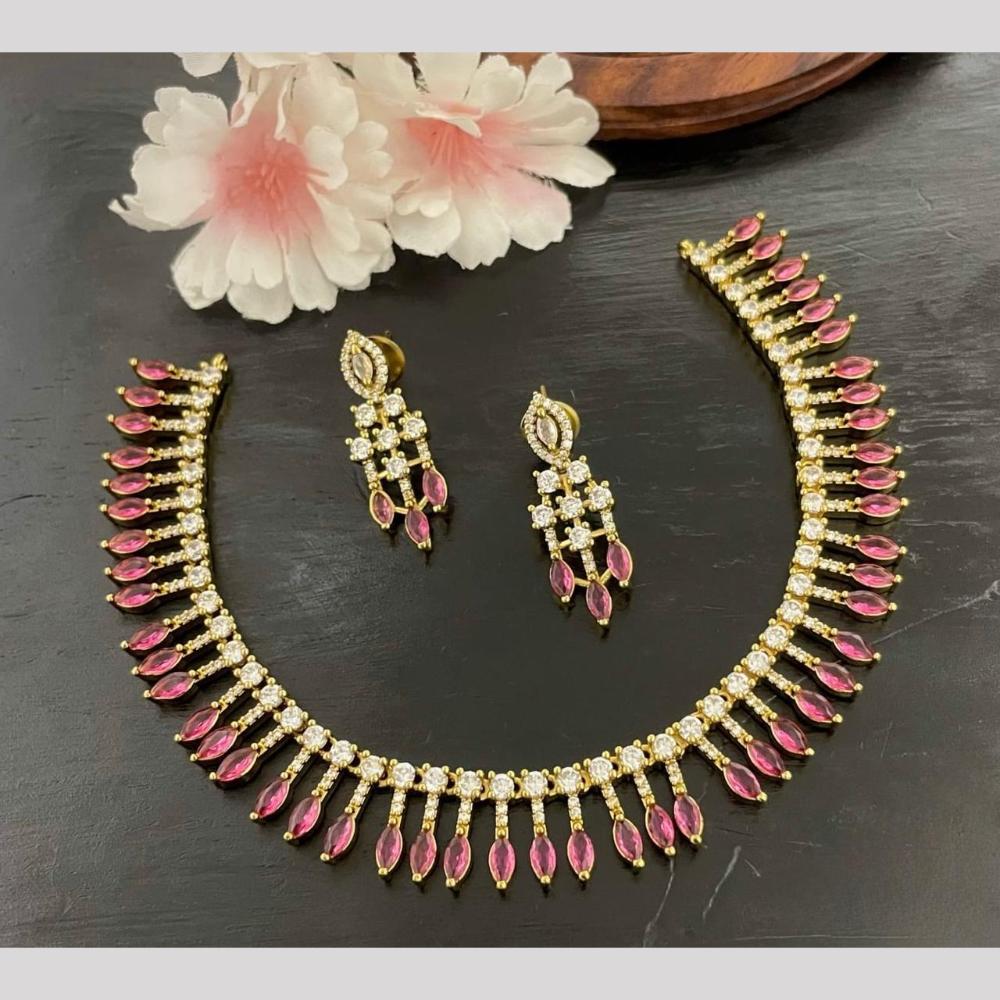 Sona Covering Glamorous Crystal Stone And Austrian Stone Necklace Set