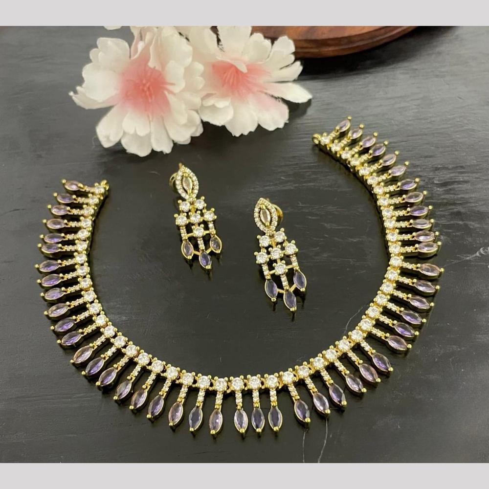 Sona Covering Glamorous Crystal Stone And Austrian Stone Necklace Set