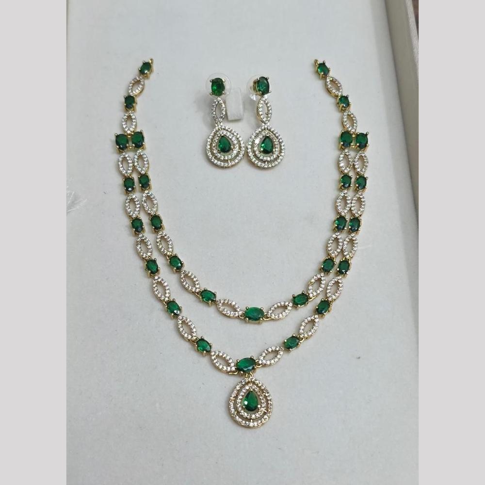Sona Covering Glamorous Crystal Stone And Austrian Stone Necklace Set