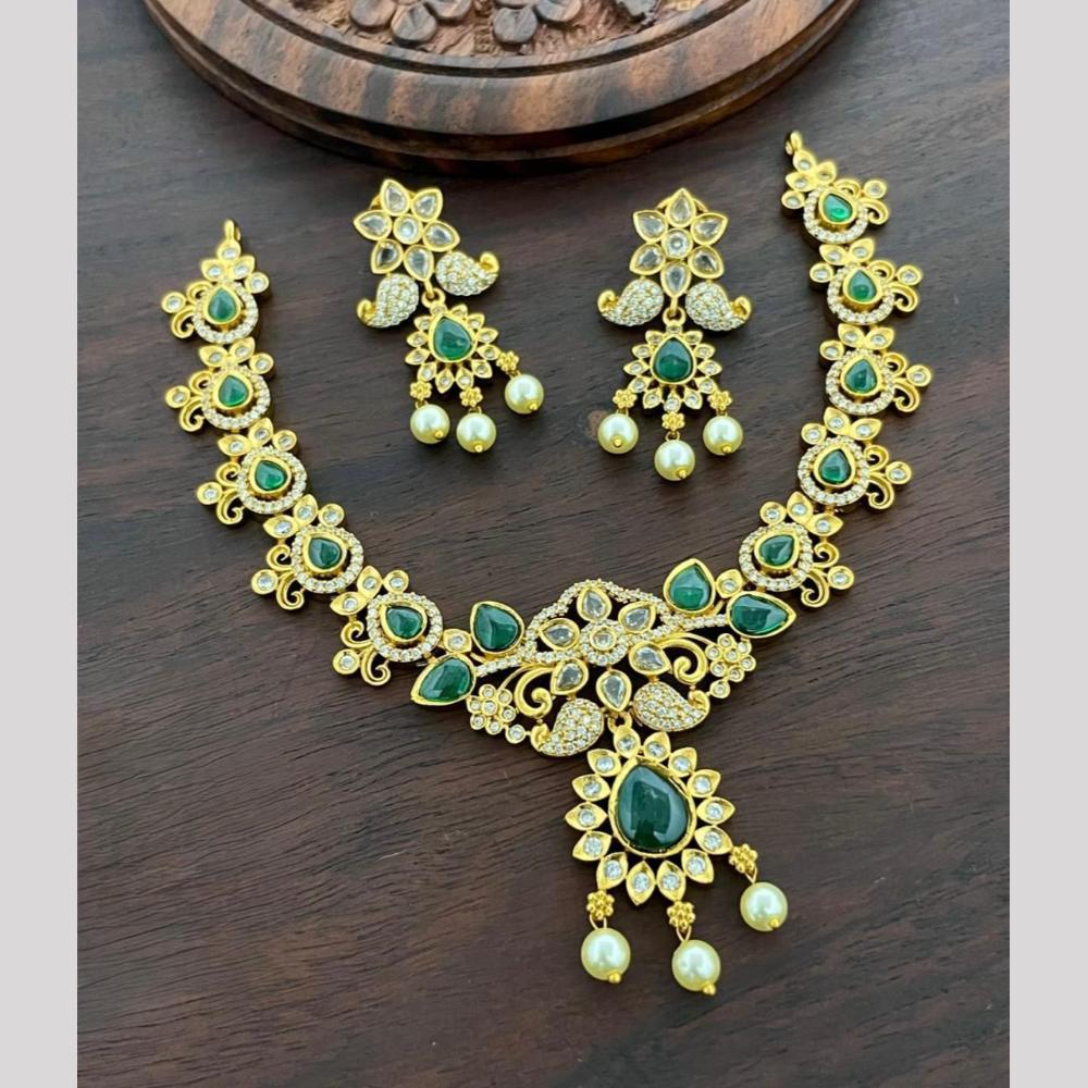 Sona Covering Glamorous Pota Stone And Austrian Stone Beads Necklace Set