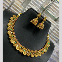 Sona Covering Handcrafted Jadau Pota Stone And Pearl Temple Necklace Set