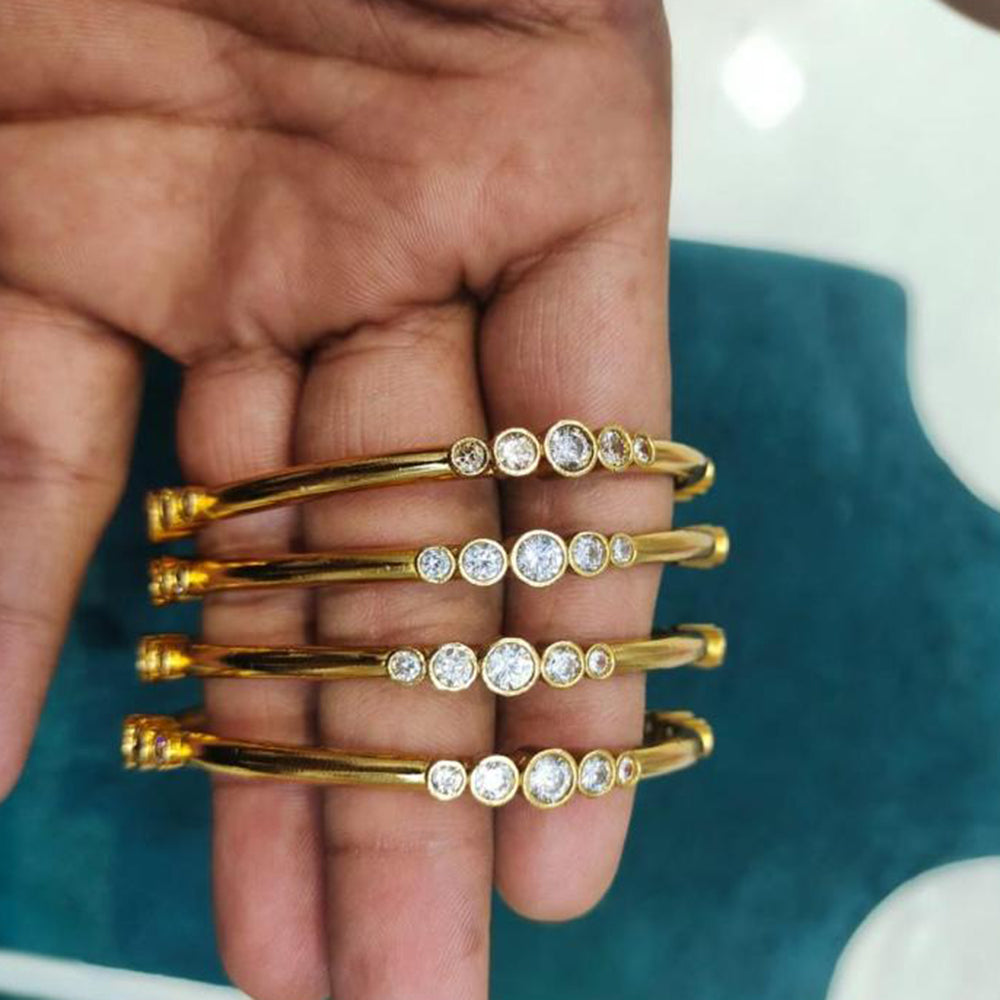 Sona Covering Premium Pota Stone And Austrian Stone Bangles Set