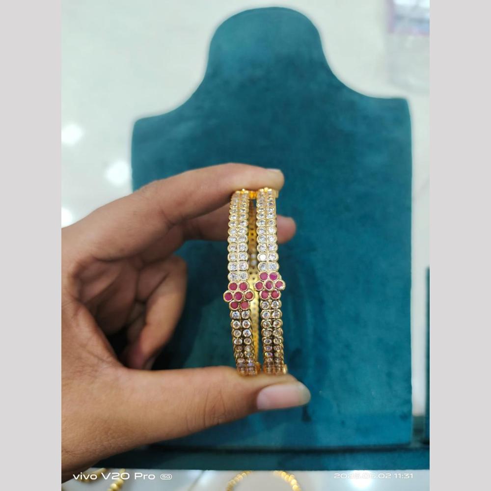 Sona Covering Premium Pota Stone And Austrian Stone Bangles Set