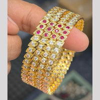 Sona Covering Premium Pota Stone And Austrian Stone Bangles Set