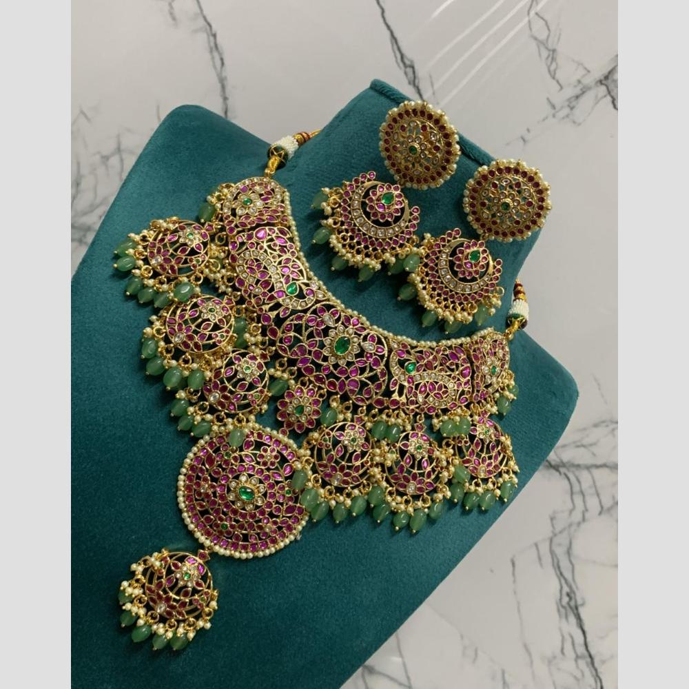 Sona Covering Fashion Pota Stone Necklace Set