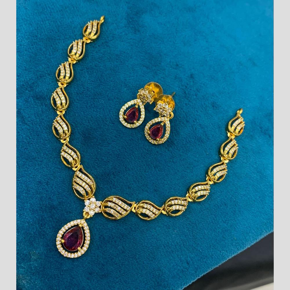 Sona Covering Glamorous Crystal Stone And Austrain Stone Necklace Set