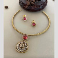 Sona Covering Glamorous Crystal Stone And Austrain Stone Necklace Set