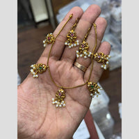 Sona Covering Delicate Pota Stone And Pearl Necklace Set