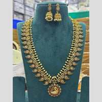 Sona Covering Delicate Pota Stone And Pearl Austrian Long Necklace Set