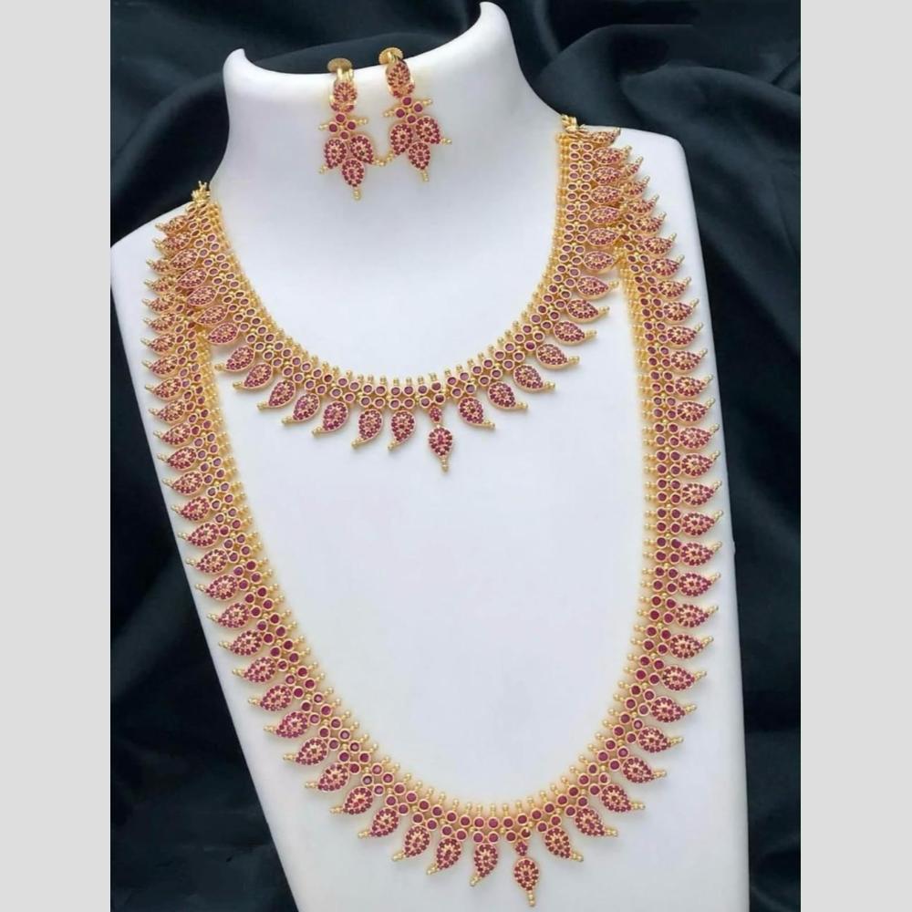 Sona Covering Jadau Grand Pota Stone Double Necklace Set