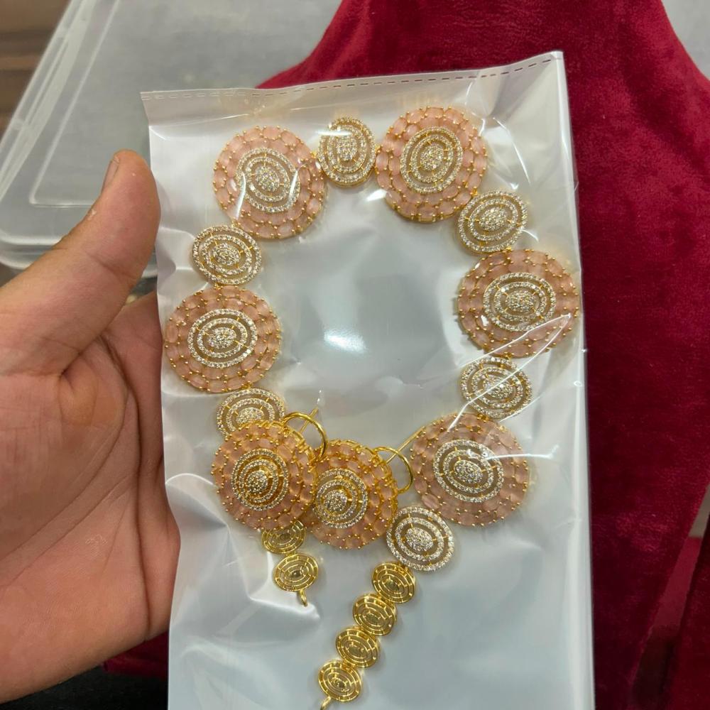 Sona Covering Designer American Daimond Necklace Set