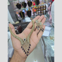 Sona Covering Glamorous Crystal Stone And Austrain Stone Necklace Set