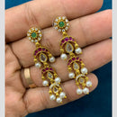 Sona Covering Graceful Crystal Stone And Pearl Dangler Earrings