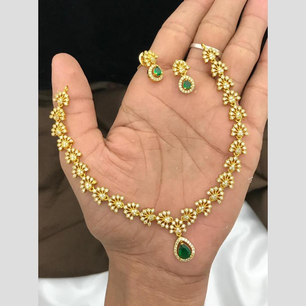 Sona Covering Glamorous Crystal Stone And Austrian Stone Necklace Set