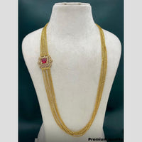 Sona Covering Gold Plated Crystal Stone Multi Layer Long Necklace Set