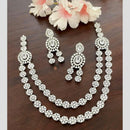 Sona Covering Glamorous Crystal Stone And Austrian Stone Double Layer Necklace Set