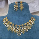 Sona Covering Glamorous Pota Stone And Crystal Stone Pearl Necklace Set