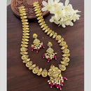 Sona Covering Handcrafted Jadau Pota Stone Pearl  And Beads Temple Long Necklace Set