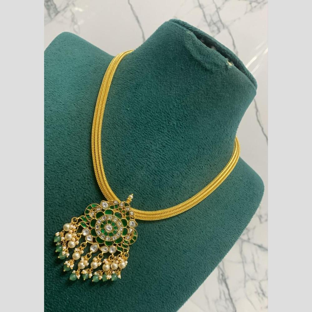 Sona Covering Glamorous Pota Stone Pearl  And Beads Necklace Set