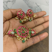 Sona Covering Glamorous Pota Stone Pearl  And Beads Pendent  Set