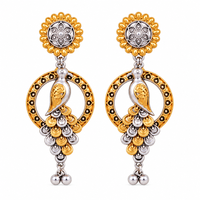 Urthn Trendy 2 Tone Dangler Earrings for Women | Modern Statement Jewellery for Party & Festive Wear - 1322201
